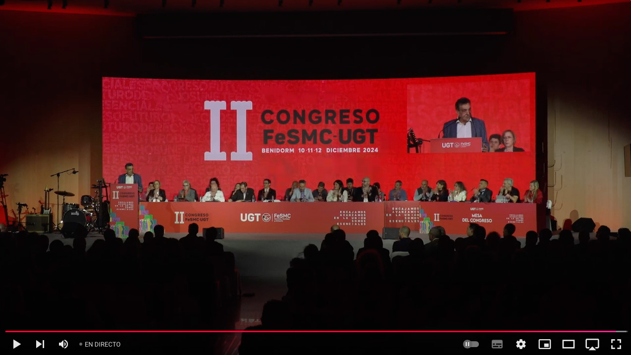 image DIRECTO | 10/12/24 Acto de apertura del II Congreso de FeSMC-UGT